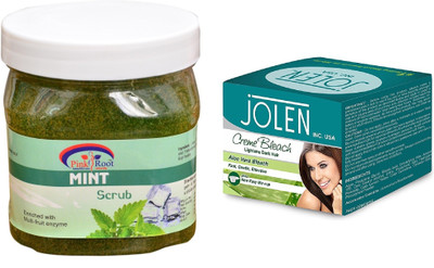 

Pink Root Mint Scrub 500ml and JOLEN Aloe Vera Bleach Crème (MEDIUM) 35G(Set of 2)