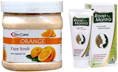 

Roop Mantra Ayurvedic Fairness Face Cream 30g and Biocare Orange Face Scrub 500ml(Set of 2)