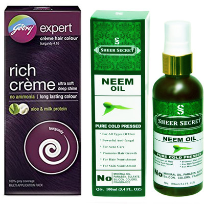 

Godrej BOX BURGUNDY NO. 3.16 with PURE COLD PRESSED SHEER SECRET NEEM OIL 100 ML(Set of 2)