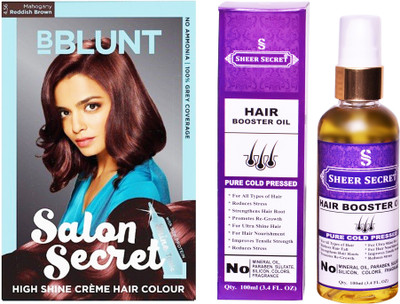 

BBlunt SALON SECRET MAHOGANY REDDISH BROWN NO. 5.32 with PURE COLD PRESSED SHEER SECRET HAIR BOOSTER OIL 100 ML(Set of 2)