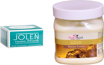 

Pink Root Gold Cream 500ml and JOLEN Creme Bleach (MEDIUM) 35G(Set of 2)