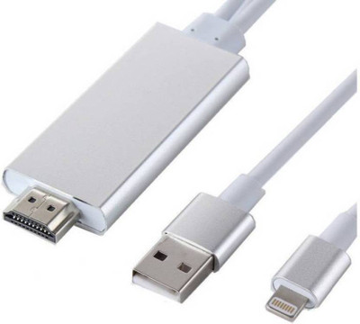 

Microware Lightning to HDMI Cable Adapter HDTV Cable for iPhone,iPad Air/mini/Pro, iPod touch, Compatible HDMI Cable(Compatible with Mobile, Silver)