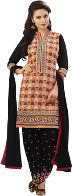

BanoRani Chanderi Embroidered Salwar Suit Dupatta Material(Un-stitched), Multicolor