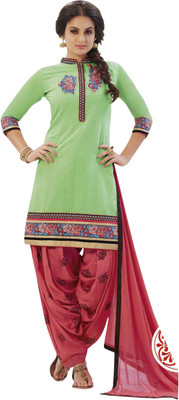 

BanoRani Jacquard Embroidered Salwar Suit Dupatta Material(Un-stitched), Green