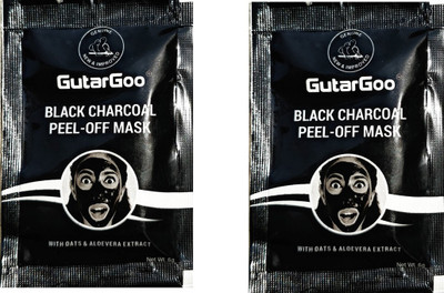 

GutarGoo (2 Pack,12g) Genuine Activated Charcoal, Activated Cooling Effect, Carbon Peel Off Diy Purifying Black Mask for Blackheads,Whiteheads,Acne etc.(12 ml)