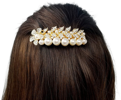 

Evolution Hair Accessories Golden Pearl Petal Sequence Fancy Wedding Party Hair Pin, Chimta Pin, Lock Pin for Women/Girls Hair Clip(Multicolor)