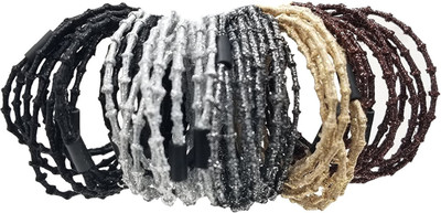 

Evolution Elastic Rubber Band Metal Free Doubble Ring Multicolored Wavy Shiny Pattern Hair Ties For Women (Pack of 25) Rubber Band(Multicolor)