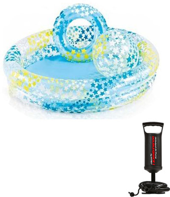 

MEGAEMART Bath Tub POOL,BALL, RING FOR KIDS AND AIR PUMP FOR INFLATABLE TOYS Inflatable Pool(Multicolor)