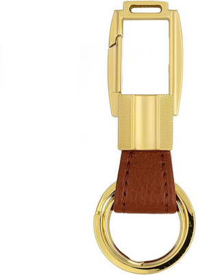 

Universal Aai Premium Golden Hook Keychain Brown Leather Key Chain Key Chain