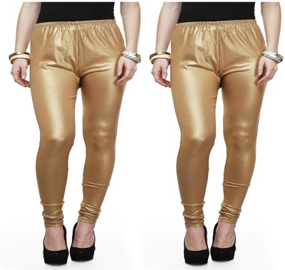 Fashion Guru Trading Churidar  Ethnic Wear Legging(Gold, Solid)