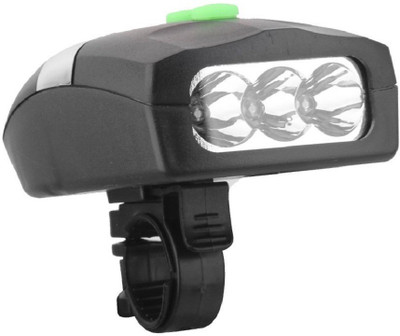 

Inditradition 3 LED Front Head Light & Bell Horn Hooter Siren Alarm Bicycle Cycling Black LED Spot Light(Black)