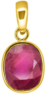 TEJVIJ AND SONS 6.25 ratti natural manik panchdhatu pendent with gold plated for men & women… Gold-plated Ruby Metal Pendant