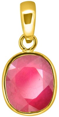 TEJVIJ AND SONS 8.25 ratti natural manik chuni pendent panchdhatu with gold plated for men & women… Gold-plated Ruby Metal Pendant