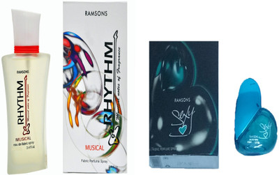 

RAMSONS RHYTHM MUSICAL PERFUME 100 ML+GREEN SEXY HEART PERFUME 30 ML Eau de Parfum - 100 ml(For Men & Women)