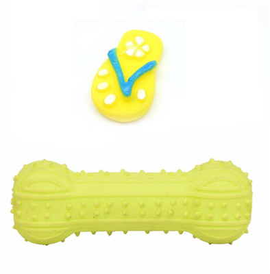 

Shrih Puppy Cute Colorfull Fil Fop with Bone Squeak Toy Plastic Chew Toy For Dog