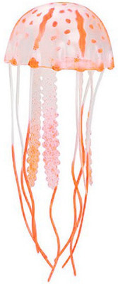 

ROYAL PET Chicos Glowing Effect (Small Size/Orange) Artificial Jellyfish Ornament for Fish Tank Aquarium Decoration Silicone Soft Toy For Fish