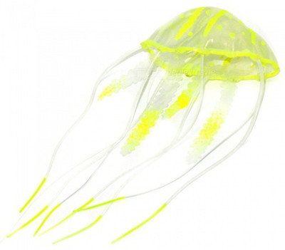 

ROYAL PET Chicos Glowing Effect (Yellow/Big Size) Artificial Jellyfish Ornament for Fish Tank Aquarium Decoration Silicone Soft Toy For Fish
