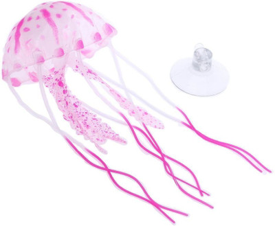

ROYAL PET Chicos Glowing Effect (Big Size/Pink) Artificial Jellyfish Ornament for Fish Tank Aquarium Decoration Silicone Soft Toy For Fish