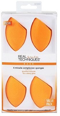 

Real Techniques Miracle Complexion Sponge (Pack Of 4),Latex-Free,Polyurethane Foam,Multi-Purpose,Round Bottom Makeup Sponges,Ideal For Blending