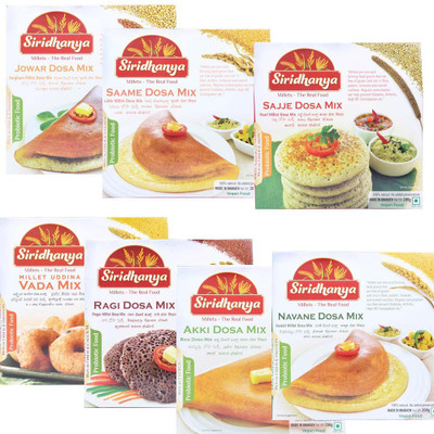 

SIRIDHANYA MILLET DOSA'S WITH VADA MIX 200 g(Pack of 7)