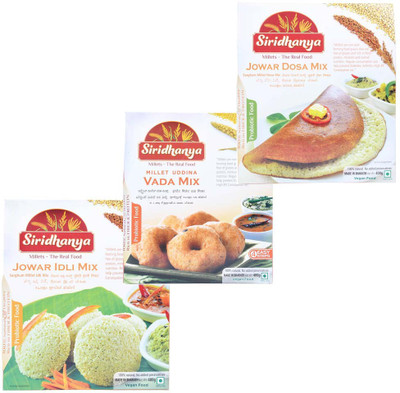 

SIRIDHANYA JOWAR IDLI DOSA VADA MIX 400 g(Pack of 3)