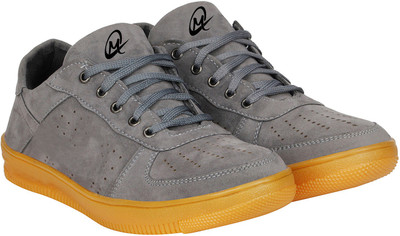 

MOU Airforce Suede Sneakers Casuals For Men(Grey, Gold