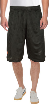 Surgefast Fitness Self Design Men Black Sports Shorts Surgefast Fitness Self Design Men Black Sports Shorts