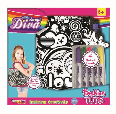 

Craftival Diva Color Me Hand Bag with Multicolor Nib Sketch Pens(Set of 1, Multicolor)