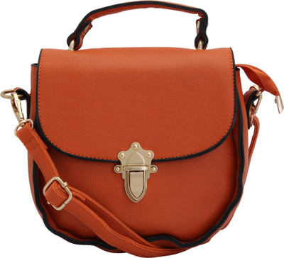 

BAGSVILLA Girls Casual Orange Leatherette Sling Bag
