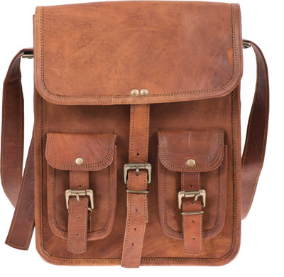 

Smile2u Retailers Men & Women Casual Brown Genuine Leather Sling Bag