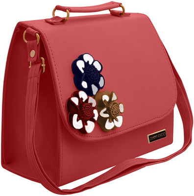 

BUY FOR CHANGE LLP Women Casual Red PU Sling Bag