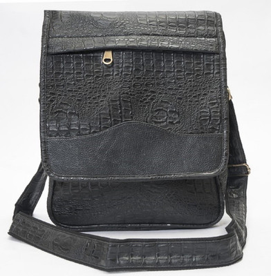 

Anshika International Men & Women Casual Black Leatherette Sling Bag