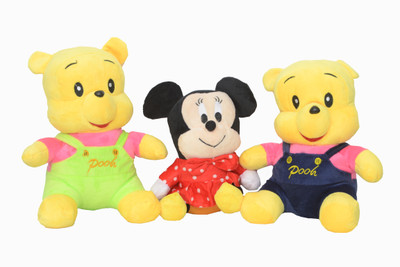 

Imported Combo of Two Pooh and One Mickey - 38 cm(Multicolor)