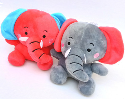 

Aparnas 20cms cute looking elephant stuffed toy soft plush toy for birthdaygift love girl - 20 cm(Grey, Pink)