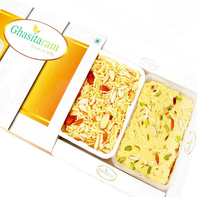 

Ghasitaram Gifts Mithai Hampers - Soan Papdi and Namkeen Hamper(500 g, Box)