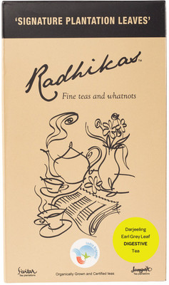 

Radhikas Fine Teas and Whatnots Darjeeling Earl Grey Leaf DIGESTIVE Tea Bergamot Orange Infusion Tea Box(100 g)