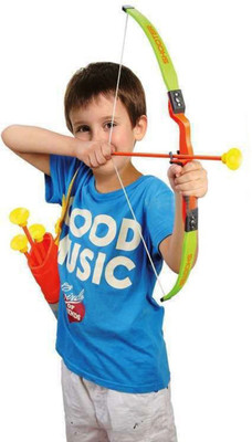 Kiditos Archer Bow and Arrow Set, Strong String Thread with Quiver & 3 Arrows(Multicolor)