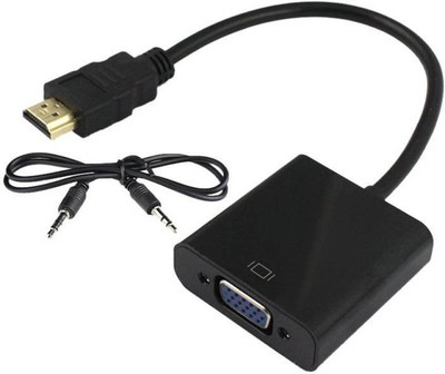 

PIGGIOTOO TV-out Cable HDMI TO VGA WITH AUDIO(Multicolr, For Projector)