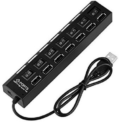 Oxza 7 PORT HI SPEED 2.0 USB Hub(Black)