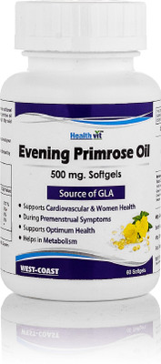

HealthVit Evening Primrose Oil 500 mg 60 Softgels For Source of GLA(60 No)