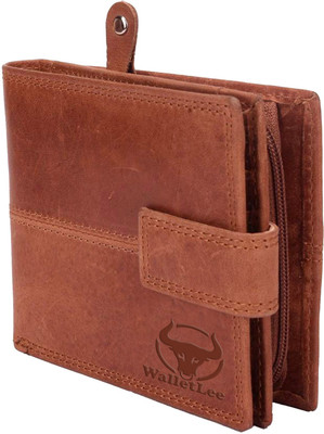 

WalletLee Men Tan Genuine Leather Wallet(3 Card Slots), Hunter tan