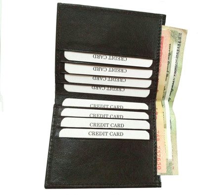 

FS Men Brown Genuine Leather Card Holder(9 Card Slots)