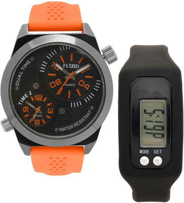 

FLUID FDFFL-1138-OR With Digital Band Watch - For Men