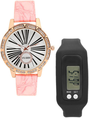 

FLUID FDFFL-405-PK01 With Digital Band Watch - For Women