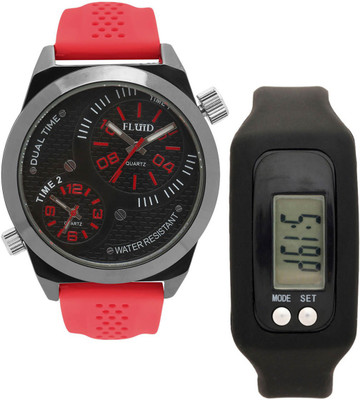 

FLUID FDFFL-1138-RD With Digital Band Watch - For Men