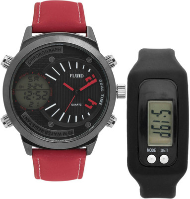 

FLUID FDFFL-1225-RD-RD With Digital Band Watch - For Men