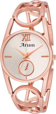 

Arum ASWW-034 New Collection White Round Shaped Dial Metal Strap Watch - For Women