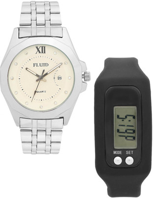

FLUID FDFFL-409-WH With Digital Band Watch - For Women