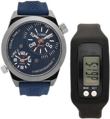 

FLUID FDFFL-1138-BL-SL With Digital Band Watch - For Men