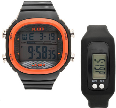

FLUID FDFDMF-002-OR01 With Digital Band Watch - For Men & Women